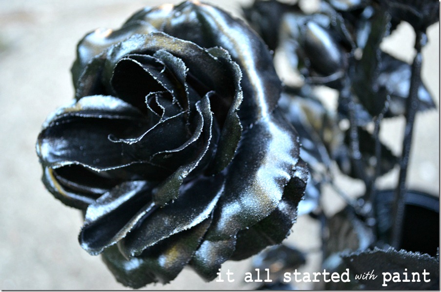 How to Spray Paint Flowers Black for Halloween - Life Love Larson