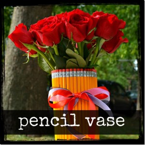 vase made of pencils
