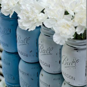 Ombre Mason Jars - Blue Ombre Mason Jar Craft