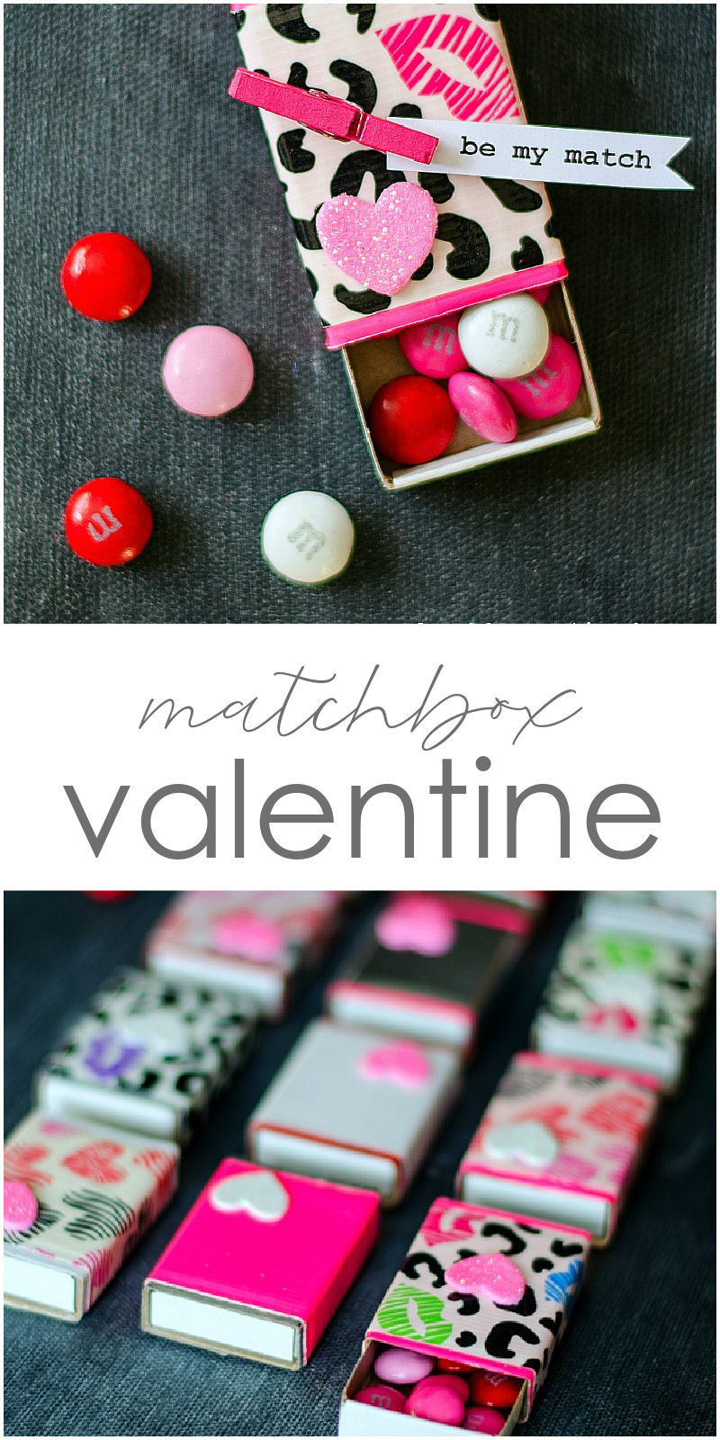 Valentine Gift Ideas for Children - Matchbox Valentine Gift Idea - Valentine M&M's Gift Idea - Duck Tape Matchbox Valentine Gift Tutorial