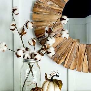 Fall Mantel Fantel Ideas with Cotton Stems