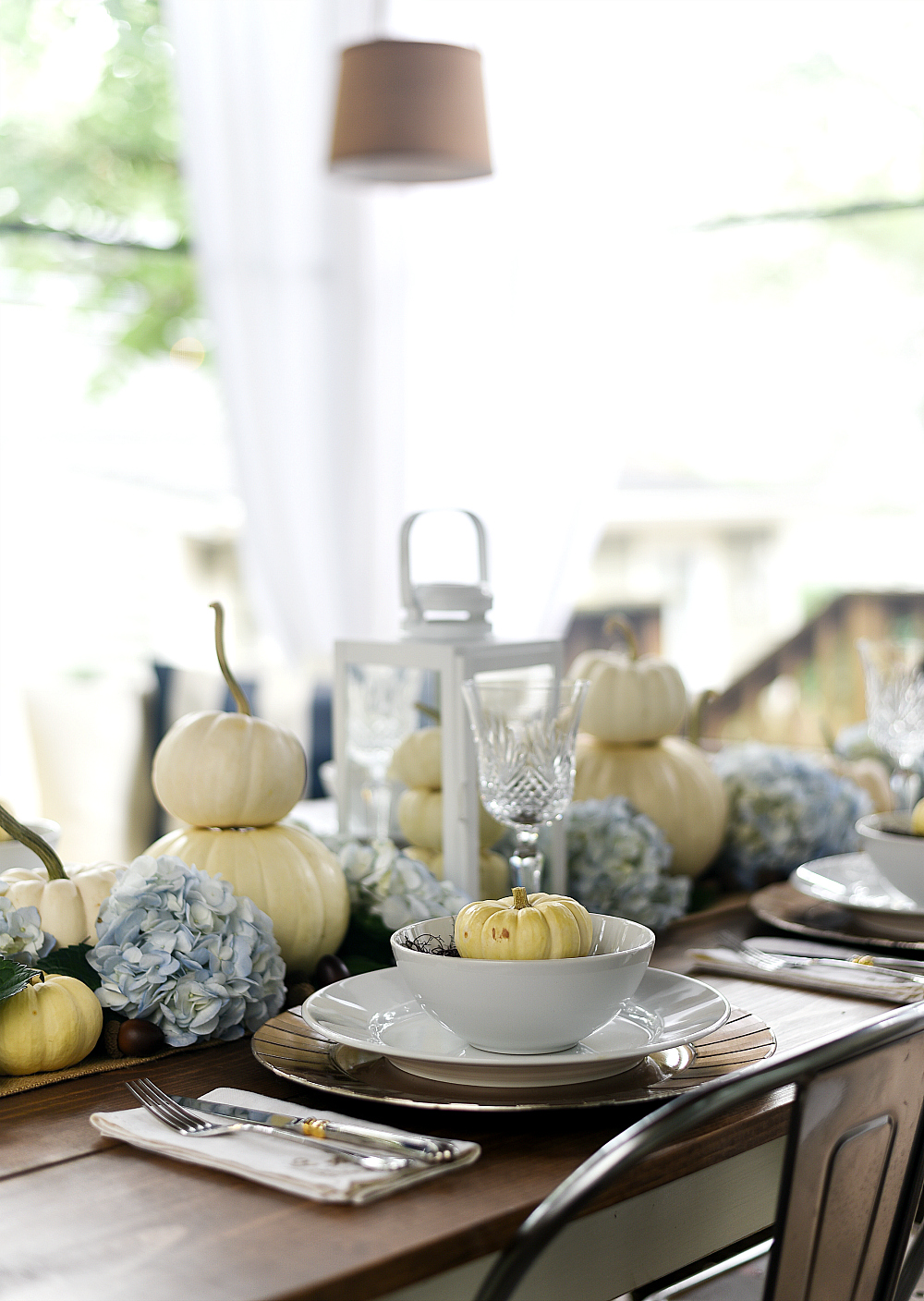 Fall-Table-Setting-Centerpiece-White-Pumpkins-Hydrangea 2 (22 of 29 ...