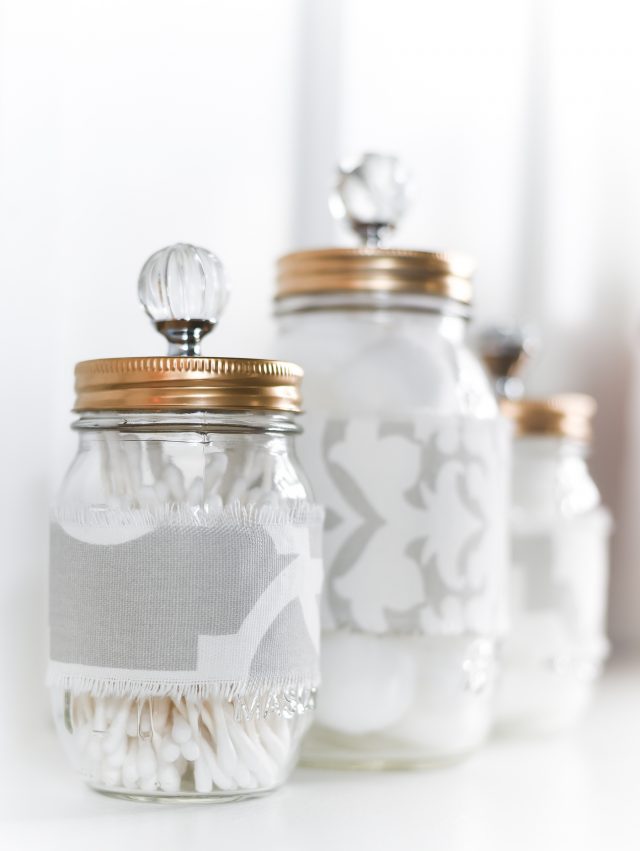 Mason Jar Cozies Bathroom Storage - It All Started With Paint