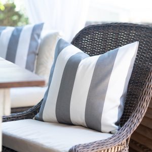 Cabana Gray & White Stripe Envelope Pillow Tutorial