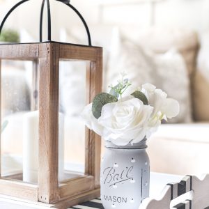 White Painted Pumpkin Mason Jar