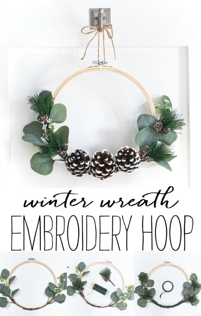 Embroidery Hoop Winter Wreath - It All Started With Paint