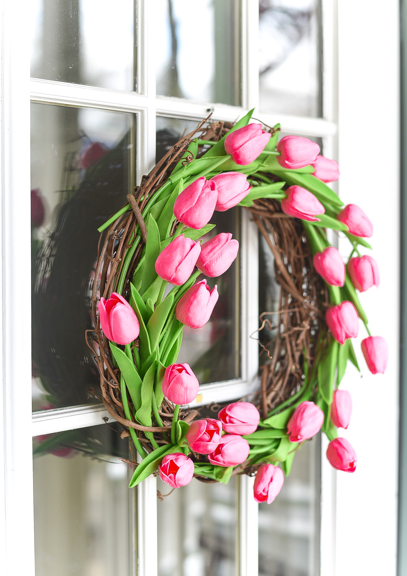 Tulip Wreath for Spring - It All Started With Paint