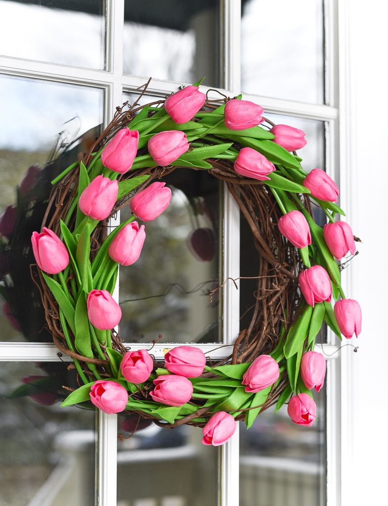 Tulip Wreath for Spring - It All Started With Paint