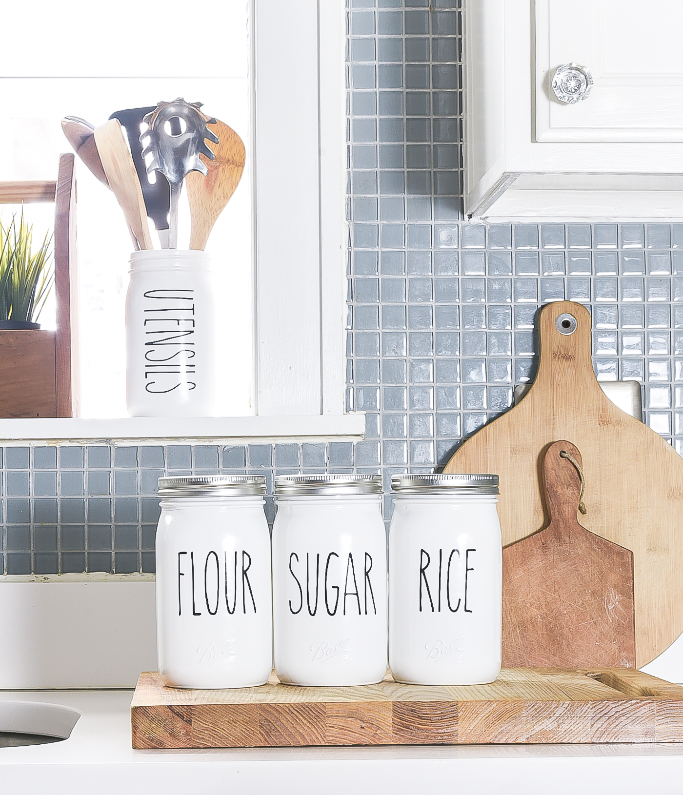 Rae Dunn Stem Print Canister - Flour – Modern Rustic Home