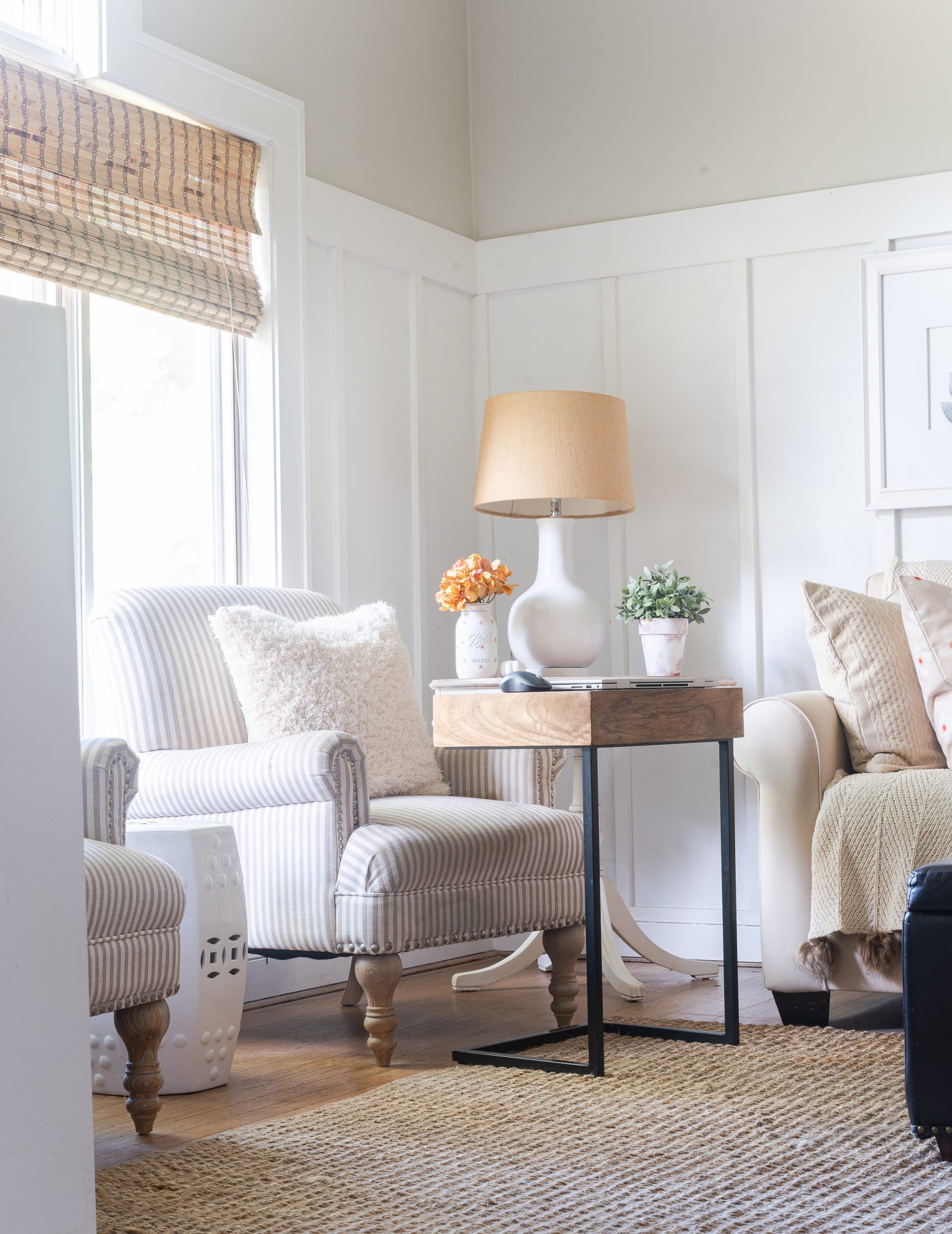 Fall Living Room in Rusts and Neutrals - It All Started With Paint