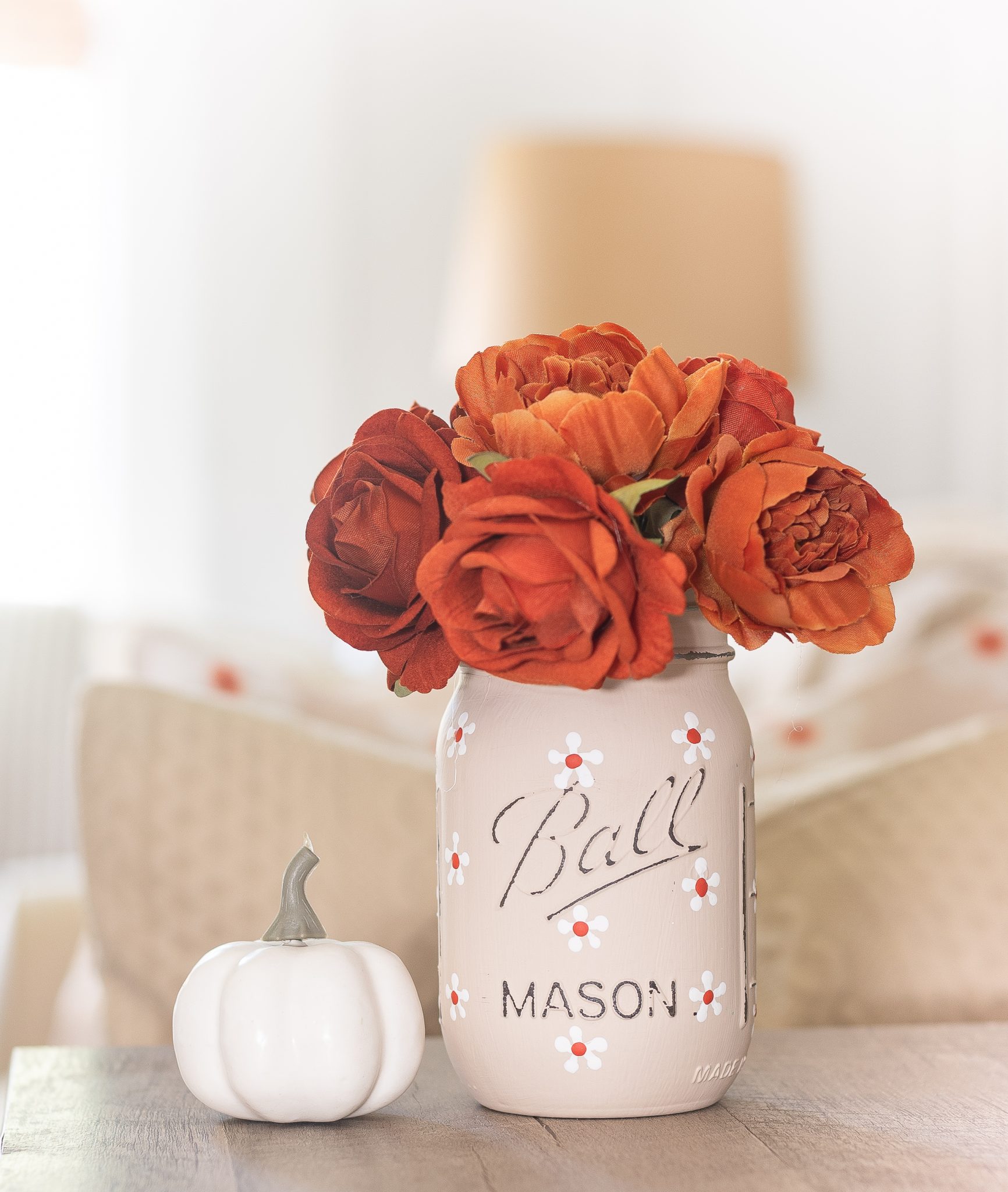 Fall Flowers Mason Jar Craft It All Started With Paint   Mason Jar Craft Painted Flowers Fall Tan White Rust 3 1 1732x2048 