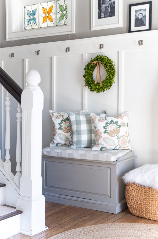 Board & Batten Entry in Green, Blush for Spring - It All Started With Paint