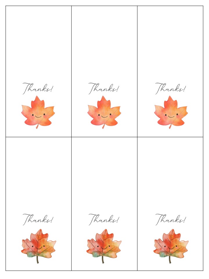 Free Printable Place Card for Thanksgiving with Leaves. Free Place Card for Fall with Leaves.